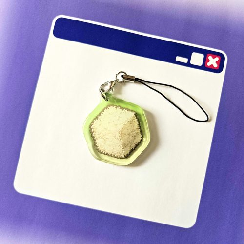 Food Cube Phone Charm - Plain Rice