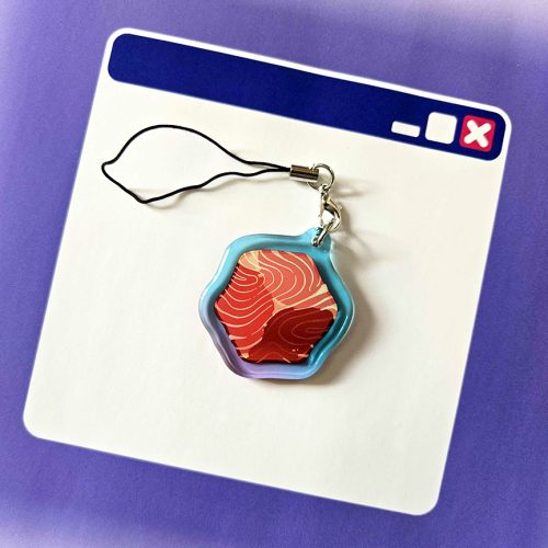 Food Cube Phone Charm - Raw Tuna