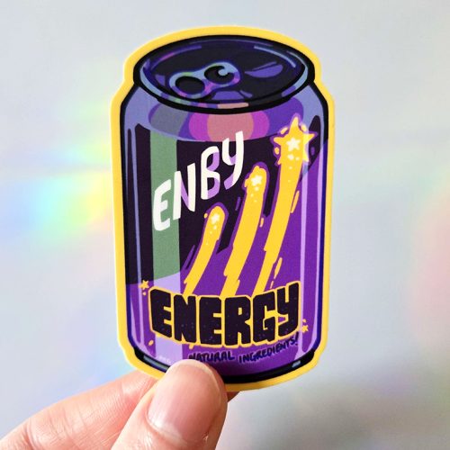 Pride Sips: Enby Energy Sticker