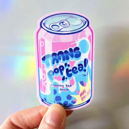 Pride Sips: Trans Pop Tea Sticker