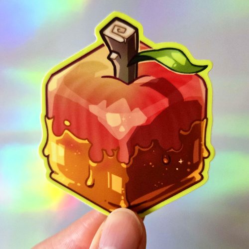 Caramel Apple Cube Sticker