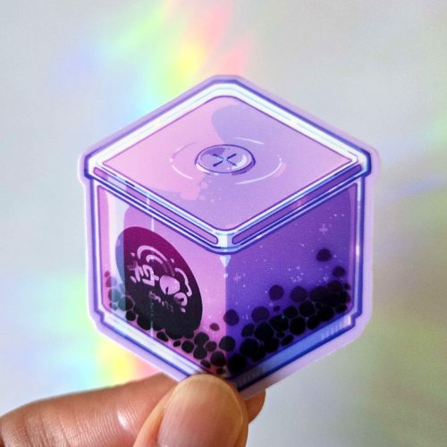 Taro Boba Cube Sticker