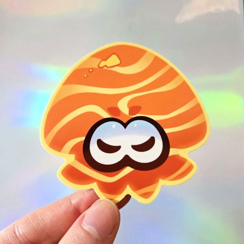 Salmon Squid Sticker