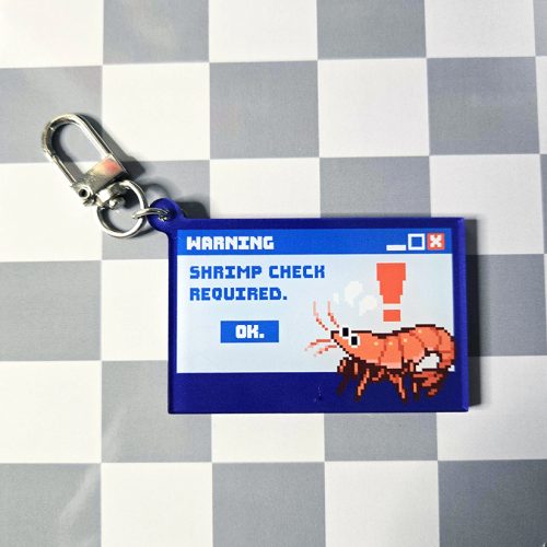 Shrimp Check Pop-up Window Pixel Charm