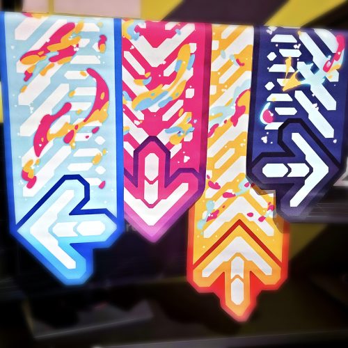 CMYK Rhythm Arrows Pin Banners