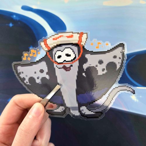 Big Man Pixel Clear Jumbo Sticker
