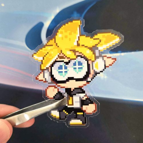 Inkling Kagamine Len Pixel Clear Sticker