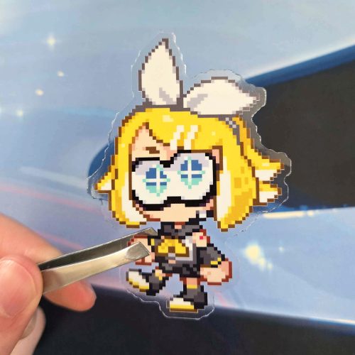 Inkling Kagamine Rin Pixel Clear Sticker