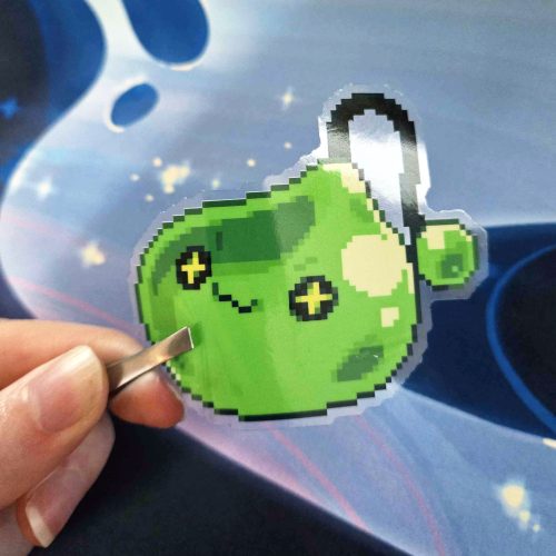 Green Slime Pixel Clear Sticker